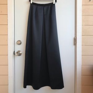 Vintage De-Laru Black Satin Formal Maxi Skirt